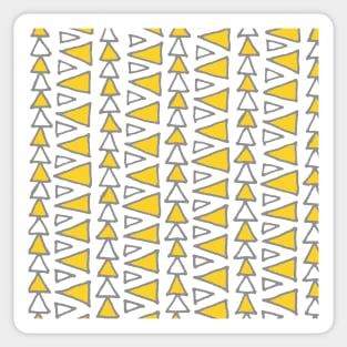 Mustard Yellow Grey and White Triangles Pattern Sticker